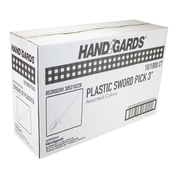 Handgards Handgards 3" Assorted Color Plastic Sword Pick, PK1000 305210228